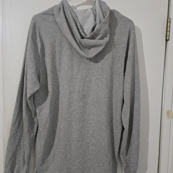 Medium Adidas Men's Heather Gray Hooded Pullover. - Picture 7 of 9